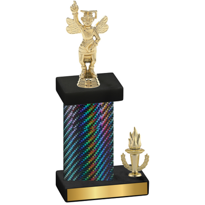 Accented Single Black Carbon Fiber Victory Academics Trophy