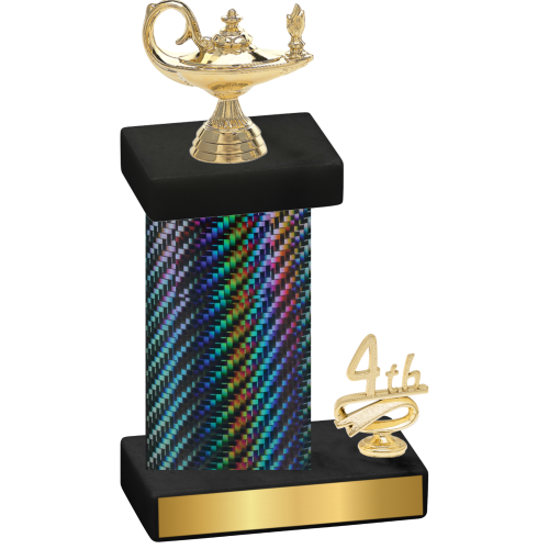 Accented Single Black Carbon Fiber Fourth Place Academics Trophy