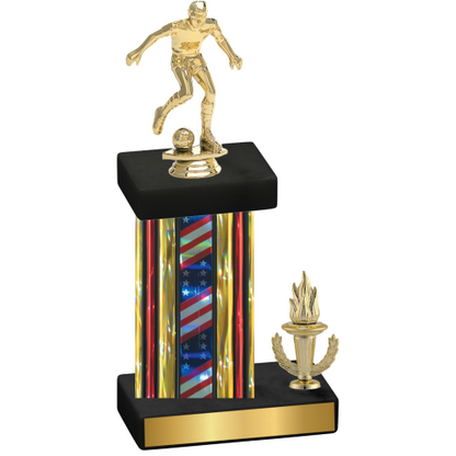 Accented Single Flag USA Victory Soccer Trophy