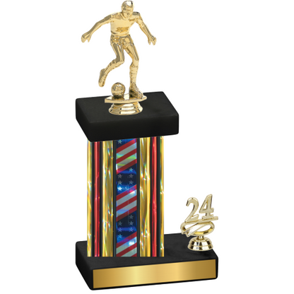 Accented Single Flag USA Year Soccer Trophy