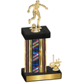 Accented Single Flag USA First Place Soccer Trophy