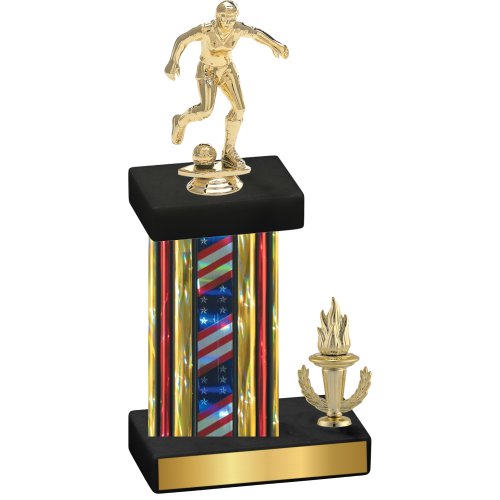 Accented Single Flag USA Victory Soccer Trophy