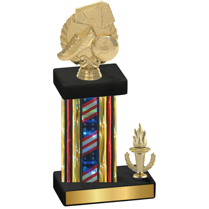 Accented Single Flag USA Victory Soccer Trophy