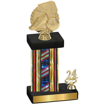 Accented Single Flag USA Year Soccer Trophy