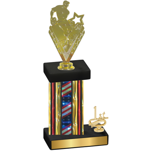 Accented Single Flag USA First Place Rugby Trophy