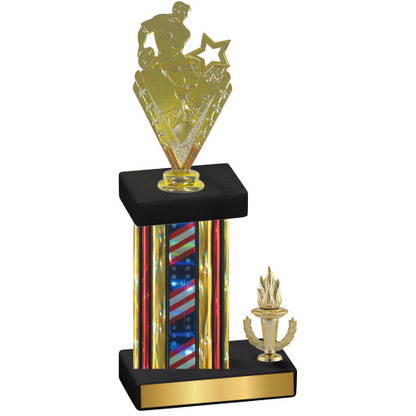 Accented Single Flag USA Victory Rugby Trophy