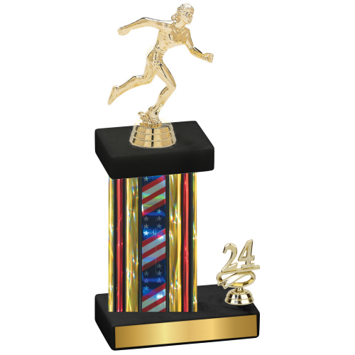 Accented Single Flag USA Year Running Trophy