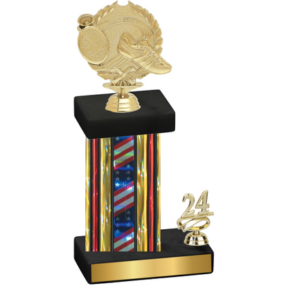 Accented Single Flag USA Year Running Trophy