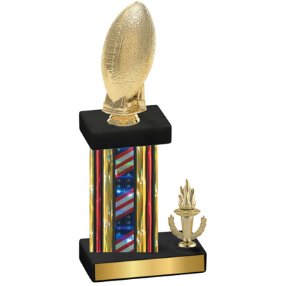 Accented Single Flag USA Victory Football Trophy