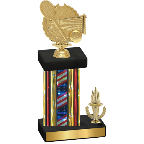 Accented Single Flag USA Victory Tennis Trophy