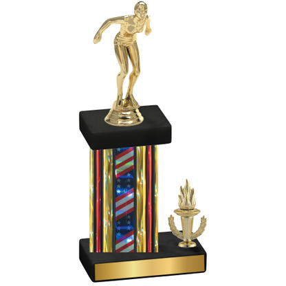 Accented Single Flag USA Victory Tennis Trophy