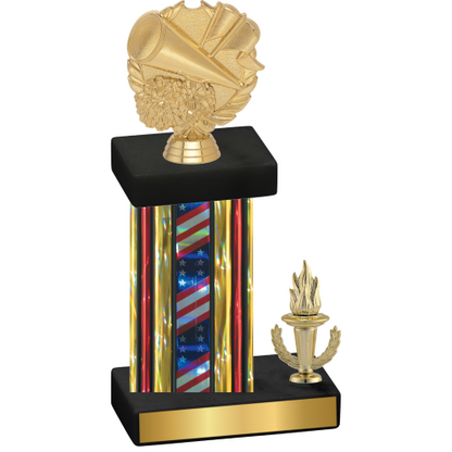 Accented Single Flag USA Victory Cheerleading Trophy