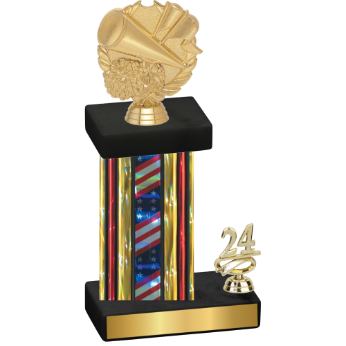 Accented Single Flag USA Year Cheerleading Trophy