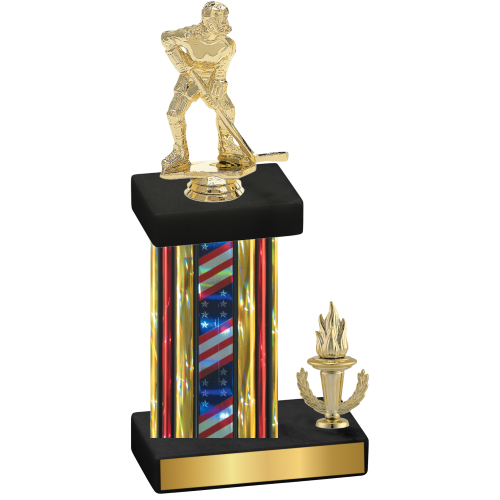 Accented Single Flag USA Victory Hockey Trophy