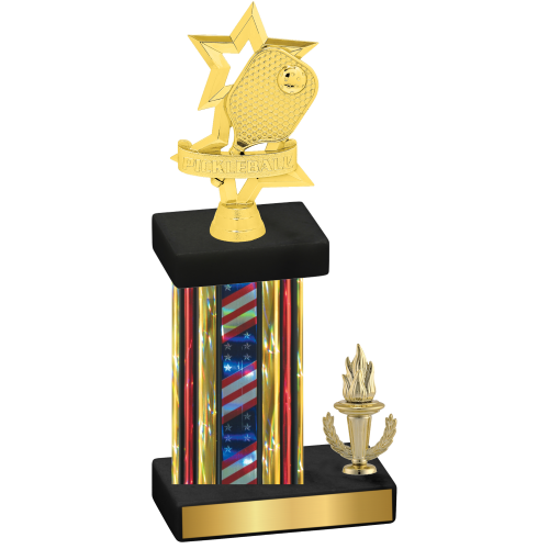 Accented Single Flag USA Victory Pickleball Trophy