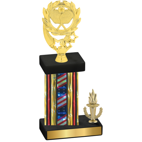 Accented Single Flag USA Victory Pickleball Trophy