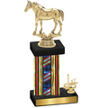 Accented Single Flag USA First Place Horses Trophy