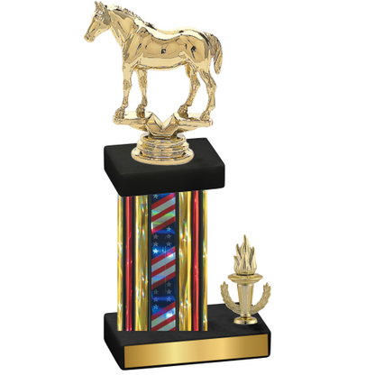 Accented Single Flag USA Victory Horses Trophy