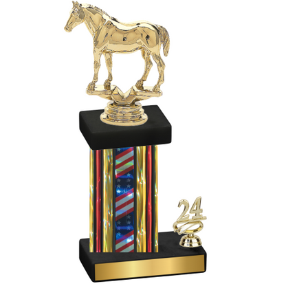 Accented Single Flag USA Year Horses Trophy