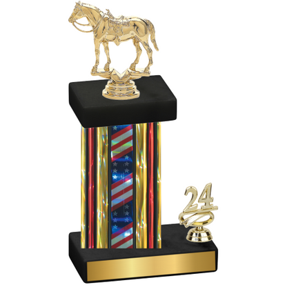 Accented Single Flag USA Year Horses Trophy