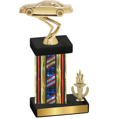 Accented Single Flag USA Victory Cars Trophy