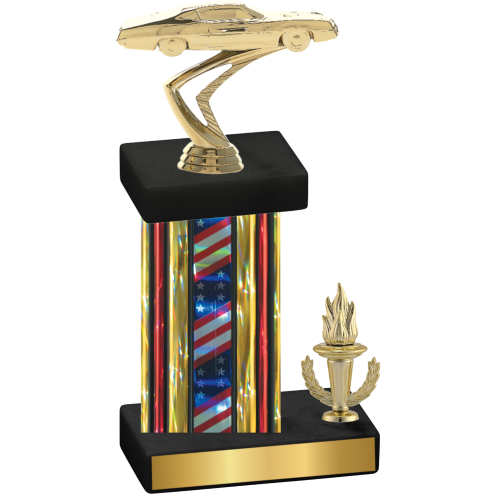 Accented Single Flag USA Victory Cars Trophy