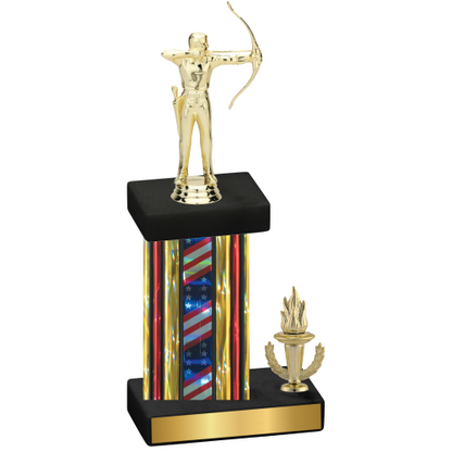 Accented Single Flag USA Victory Archery Trophy