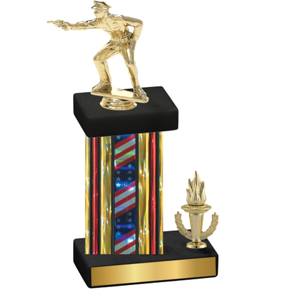 Accented Single Flag USA Victory Shooter Trophy