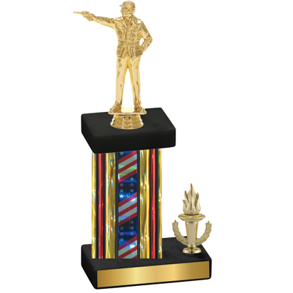 Accented Single Flag USA Victory Shooter Trophy