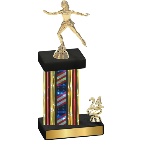 Accented Single Flag USA Year Skater Trophy