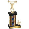 Accented Single Flag USA Third Place Weights Trophy