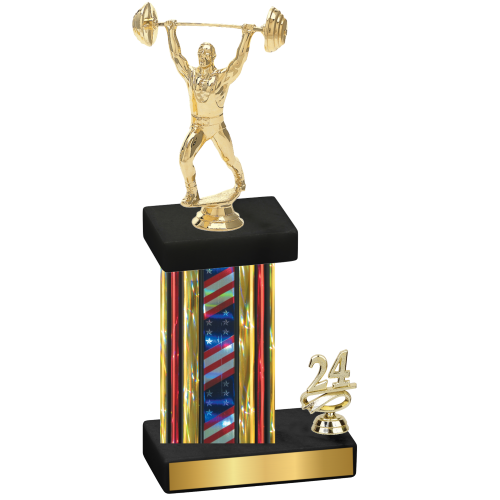 Accented Single Flag USA Year Weights Trophy