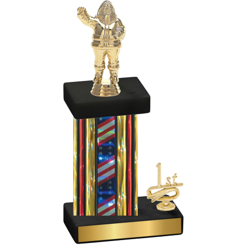 Accented Single Flag USA First Place Holiday Trophy