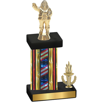 Accented Single Flag USA Victory Holiday Trophy