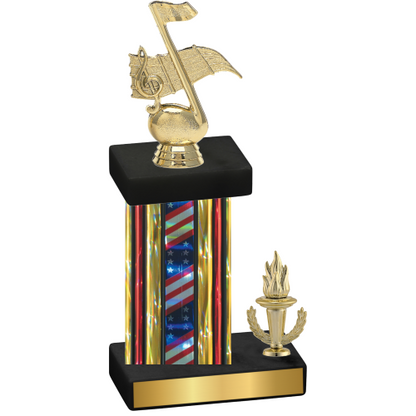 Accented Single Flag USA Victory Music Trophy