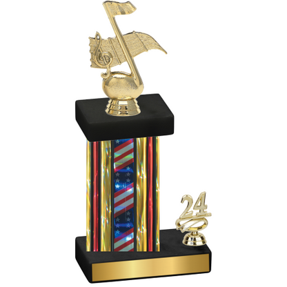 Accented Single Flag USA Year Music Trophy