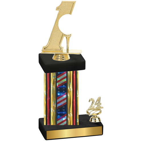 Accented Single Flag USA Year Golf Trophy