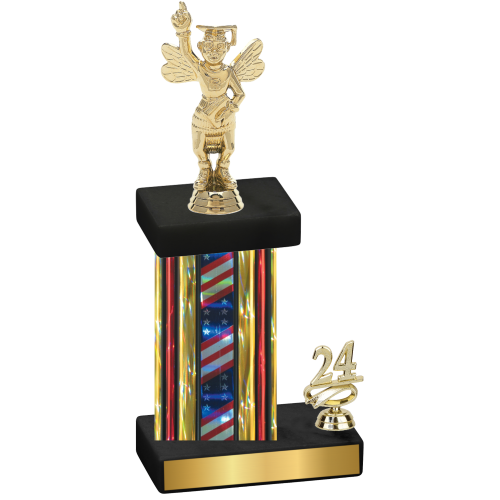 Accented Single Flag USA Year Academics Trophy