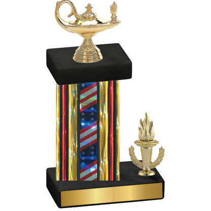 Accented Single Flag USA Victory Academics Trophy