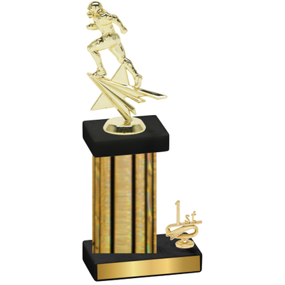 Accented Single Gold Glacier First Place Football Trophy