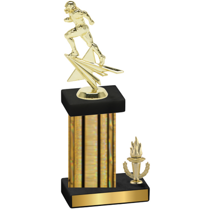 Accented Single Gold Glacier Victory Football Trophy