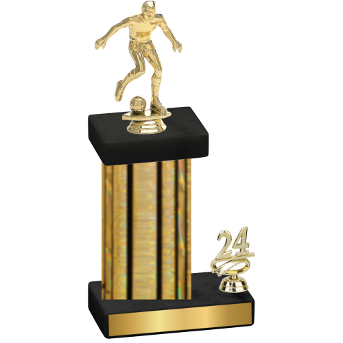 Accented Single Gold Glacier Year Soccer Trophy