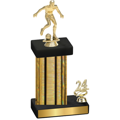 Accented Single Gold Glacier Year Soccer Trophy