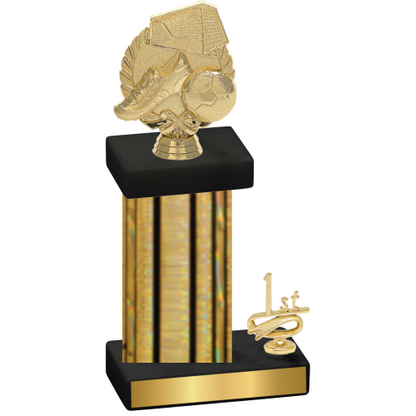 Accented Single Gold Glacier First Place Soccer Trophy