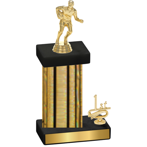 Accented Single Gold Glacier First Place Rugby Trophy