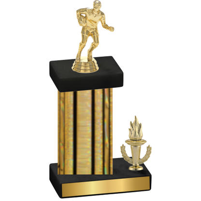 Accented Single Gold Glacier Victory Rugby Trophy