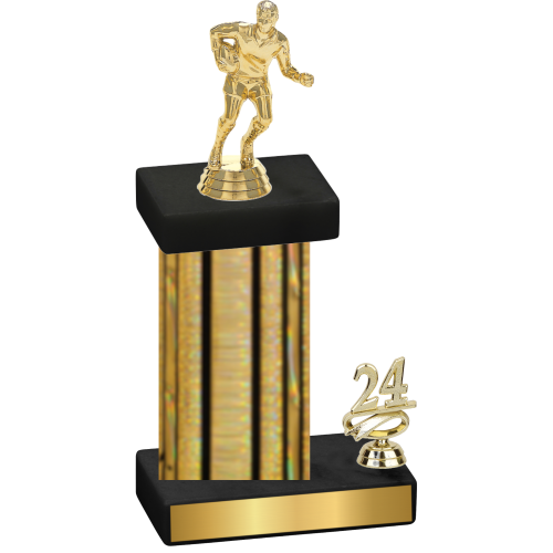 Accented Single Gold Glacier Year Rugby Trophy