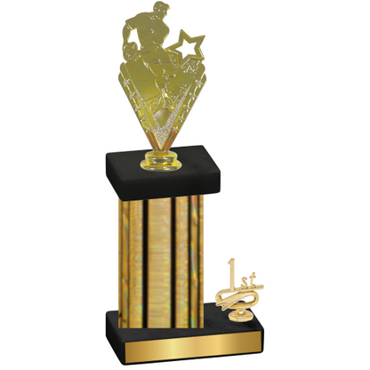 Accented Single Gold Glacier First Place Rugby Trophy