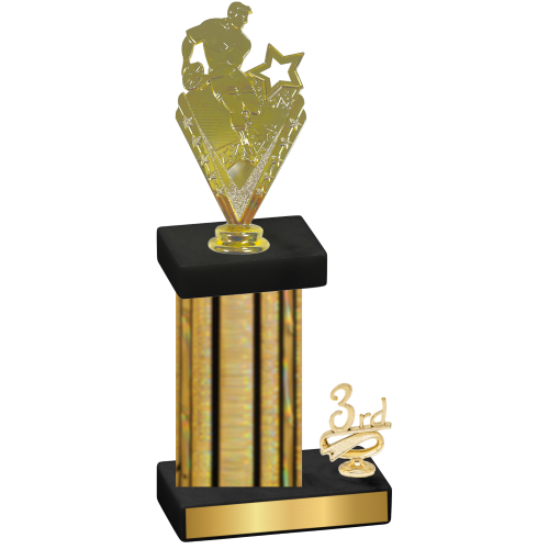 Accented Single Gold Glacier Third Place Rugby Trophy