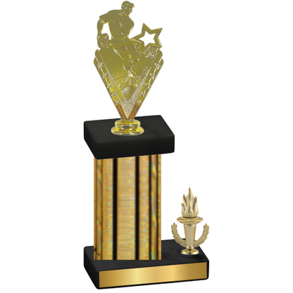 Accented Single Gold Glacier Victory Rugby Trophy